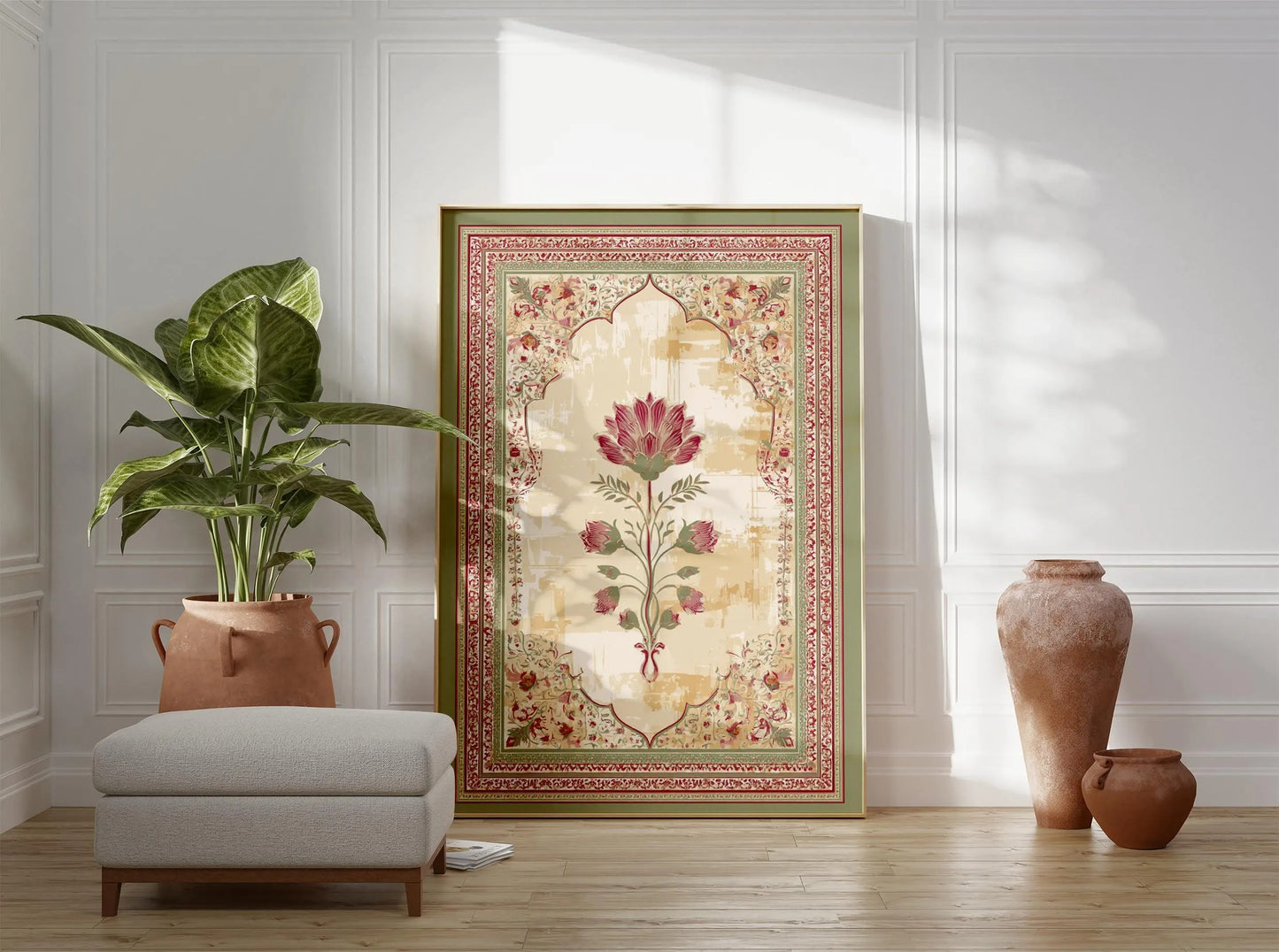 Mughal Floral Arch Print, Indian Wall Art, Oriental Botanical