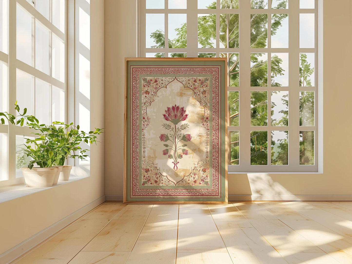Mughal Floral Arch Print, Indian Wall Art, Oriental Botanical