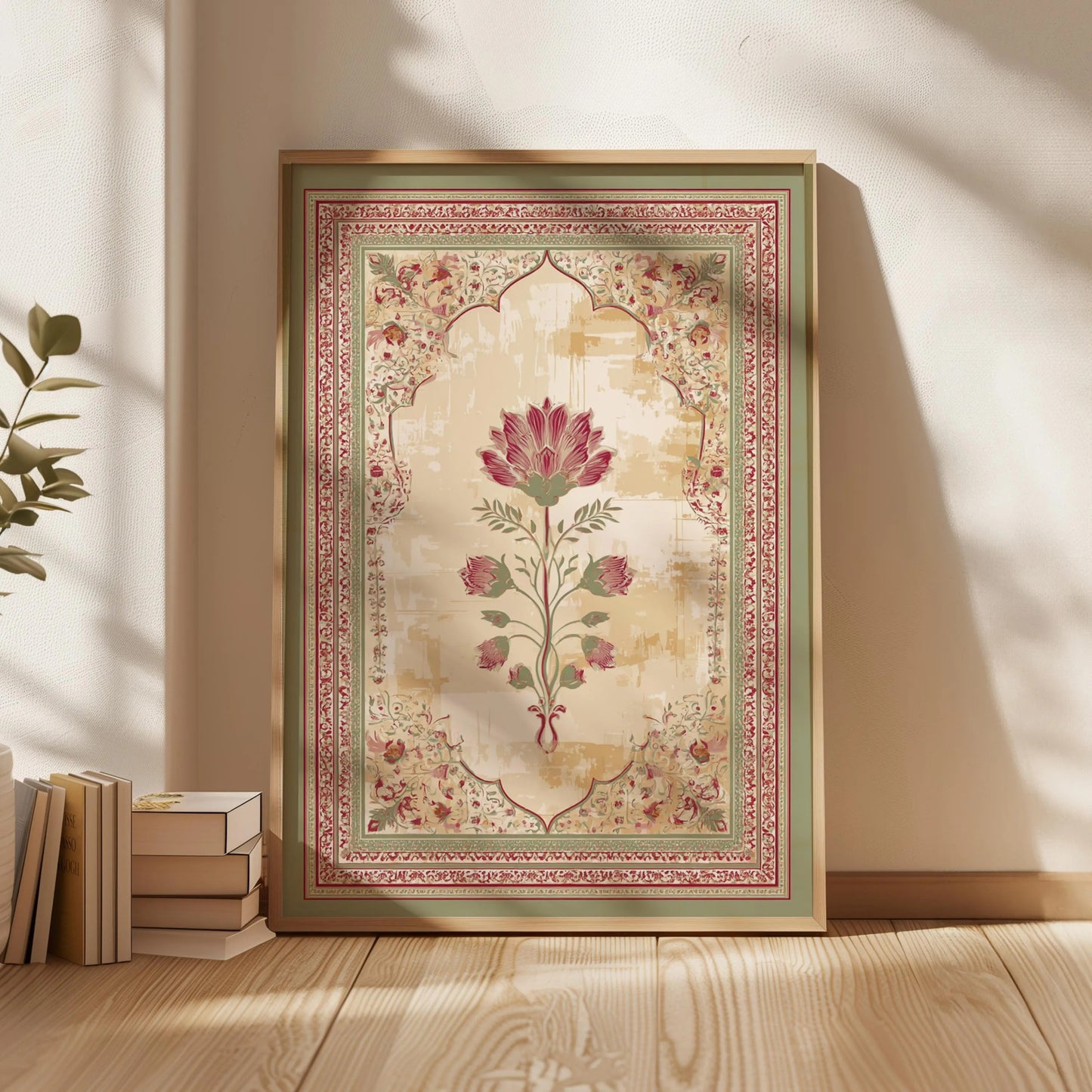 Mughal Floral Arch Print, Indian Wall Art, Oriental Botanical