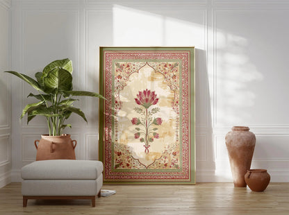 Mughal Floral Arch Print, Indian Wall Art, Oriental Botanical